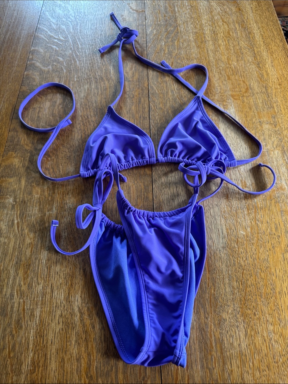 wild fable Purple Triangle Tie Bikini Set
